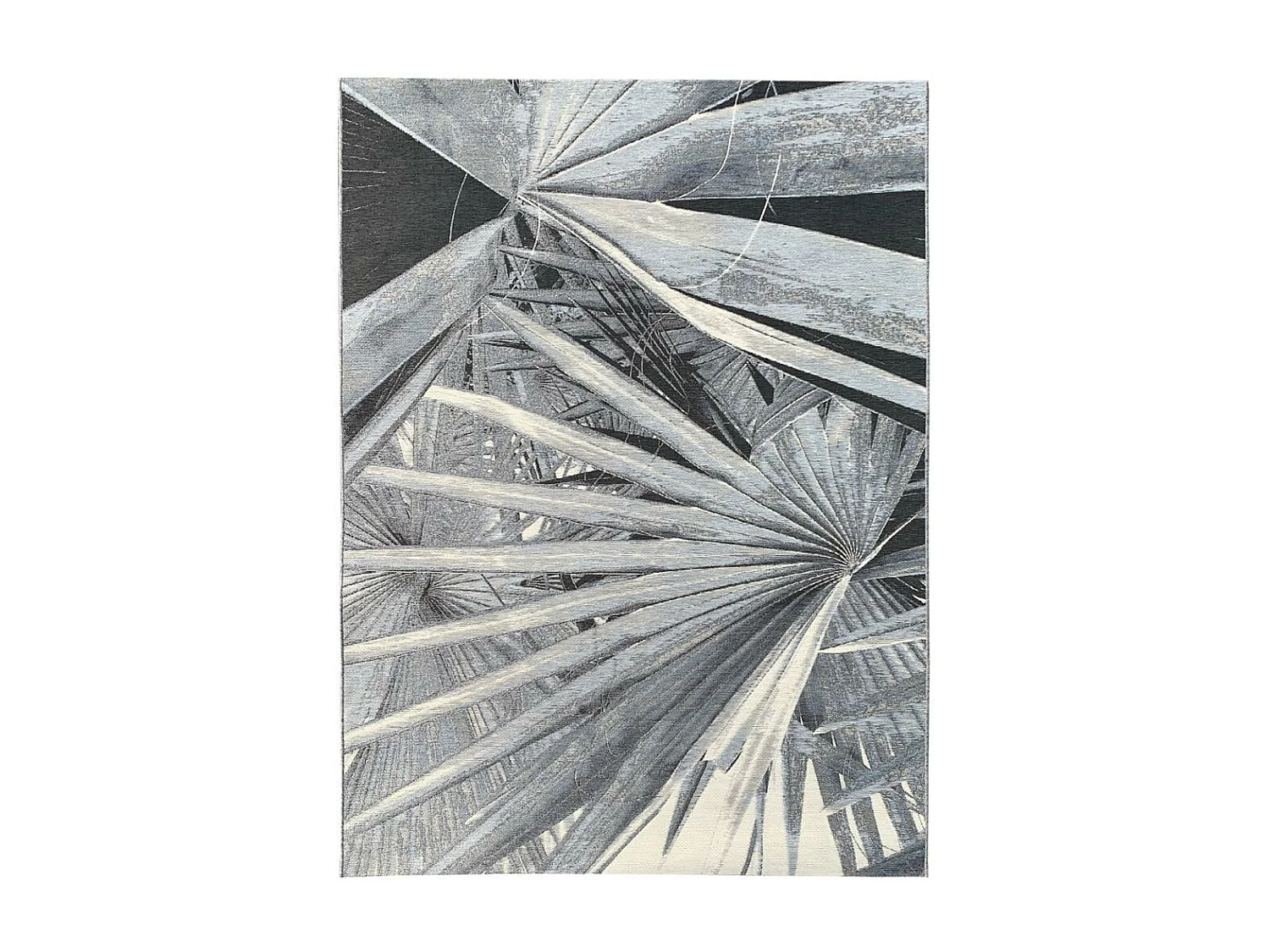 Tapis extérieur 123x180 tissé kilim gris et beige BACAO