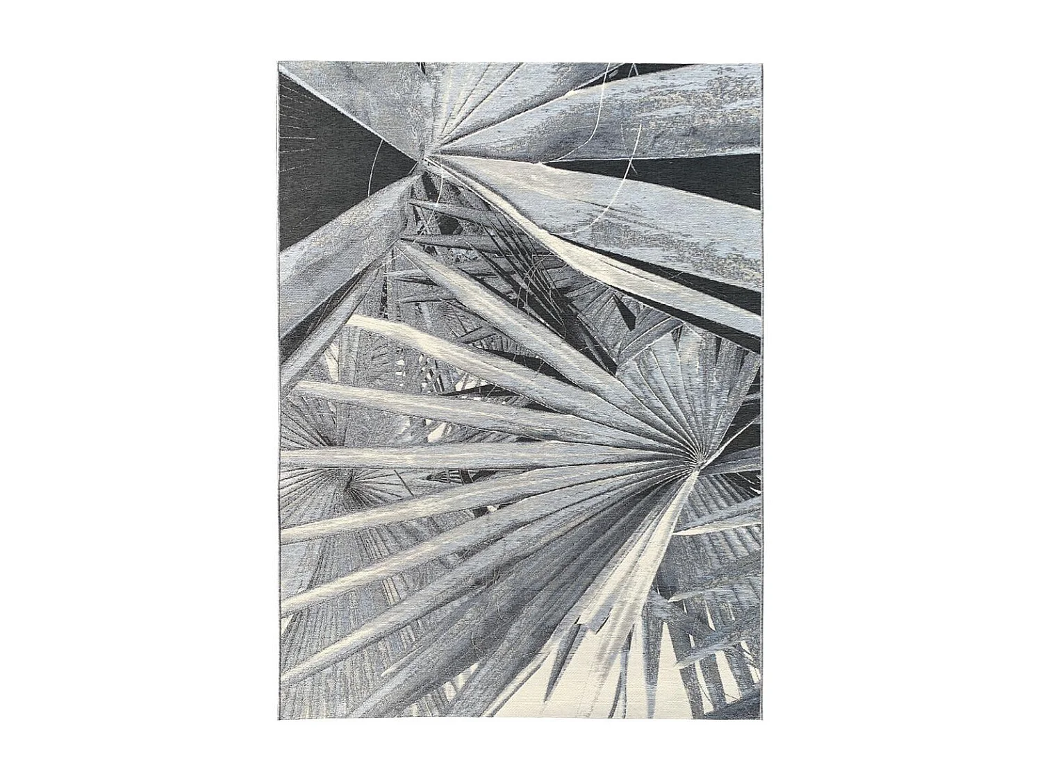 Tapis extérieur 123x180 tissé kilim gris et beige BACAO