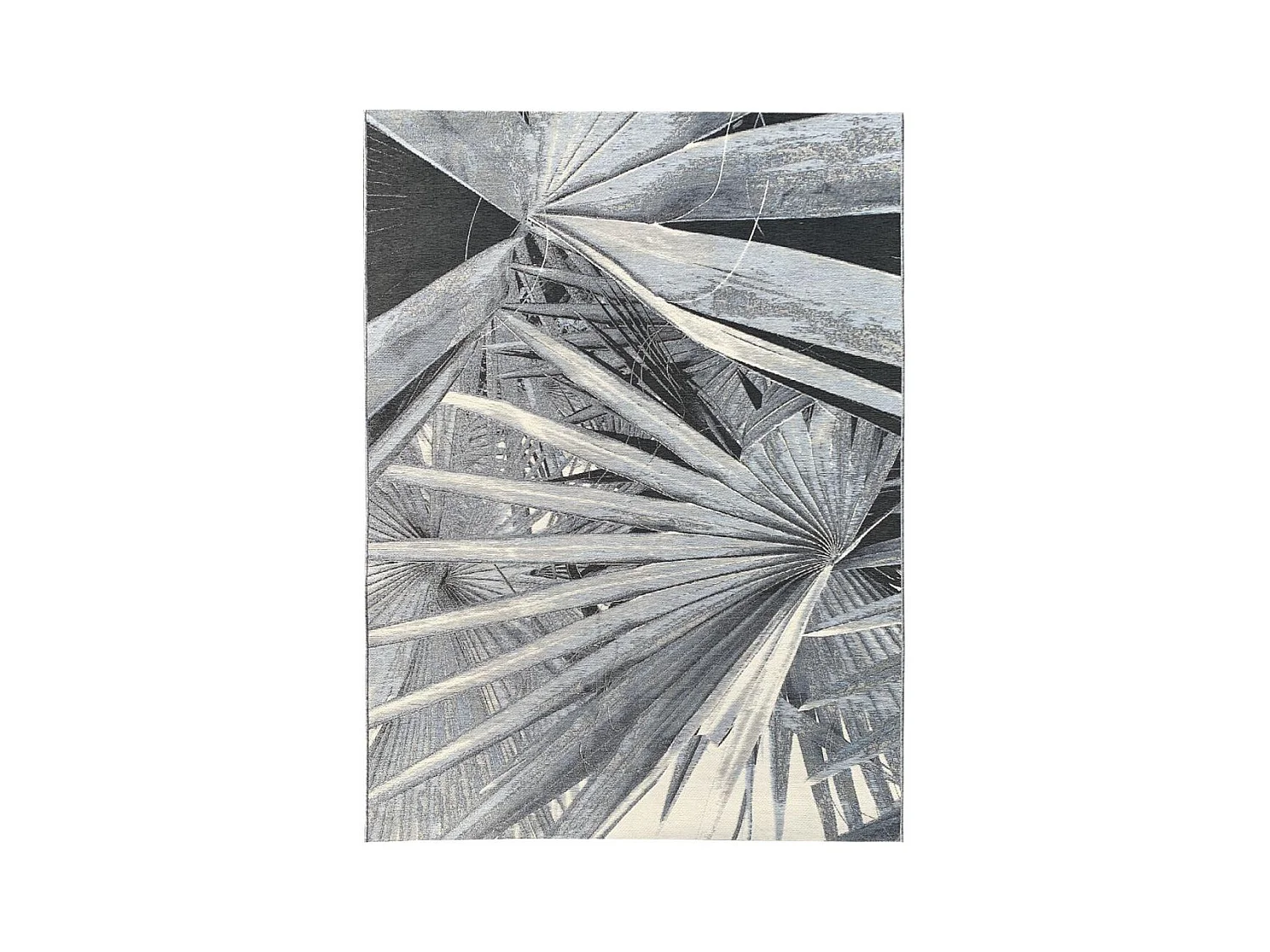 Tapis extérieur 123x180 tissé kilim gris et beige BACAO