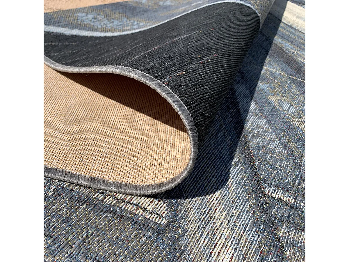 Tappeto da esterno 123x180 tessuto kilim grigio e beige BACAO