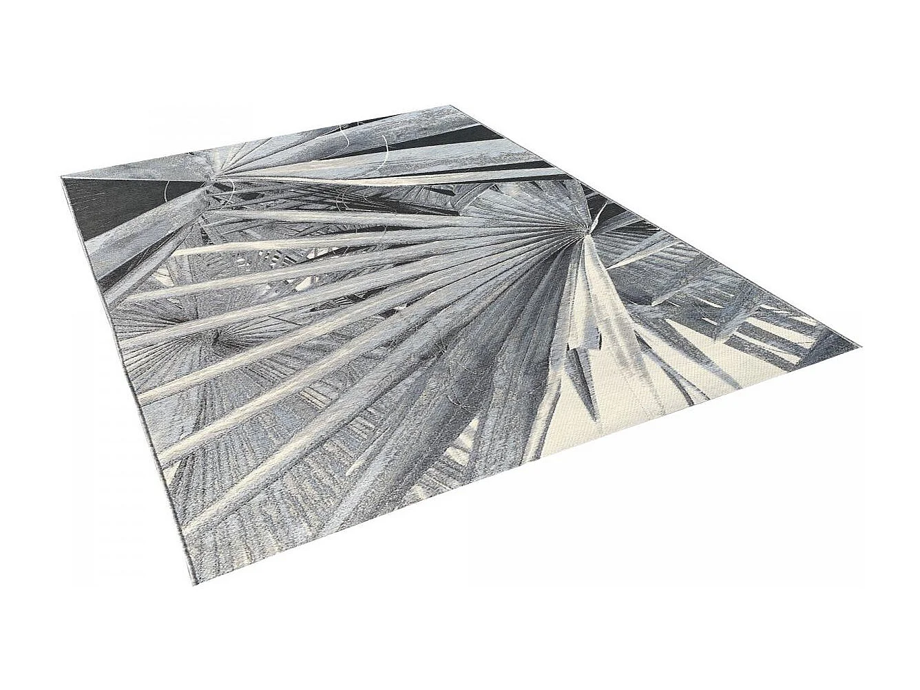 Tappeto da esterno 123x180 tessuto kilim grigio e beige BACAO