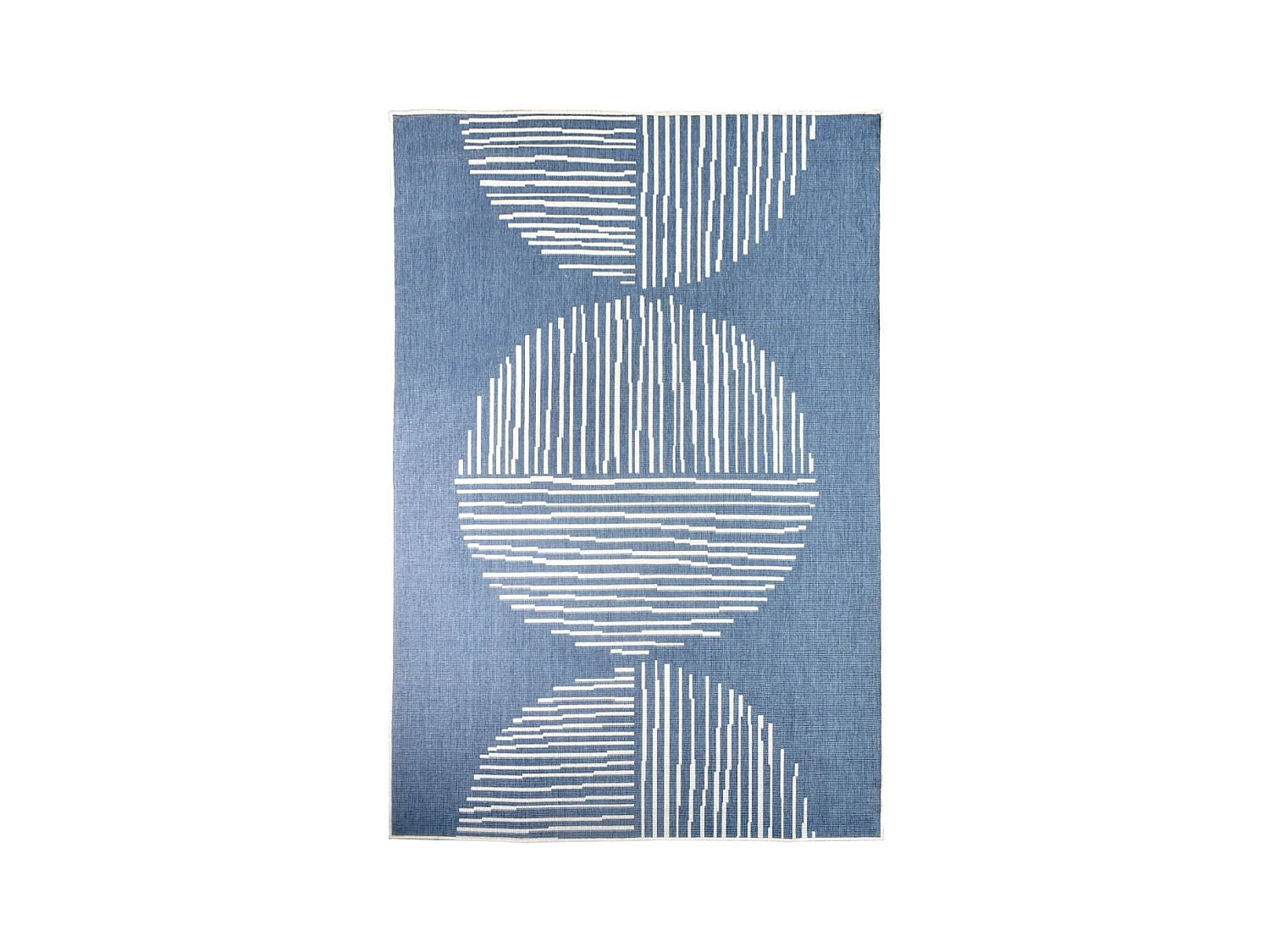 Tapis extérieur, kilim reversible 160x230 LYN2 BL REVERSIBLE bleu et crème