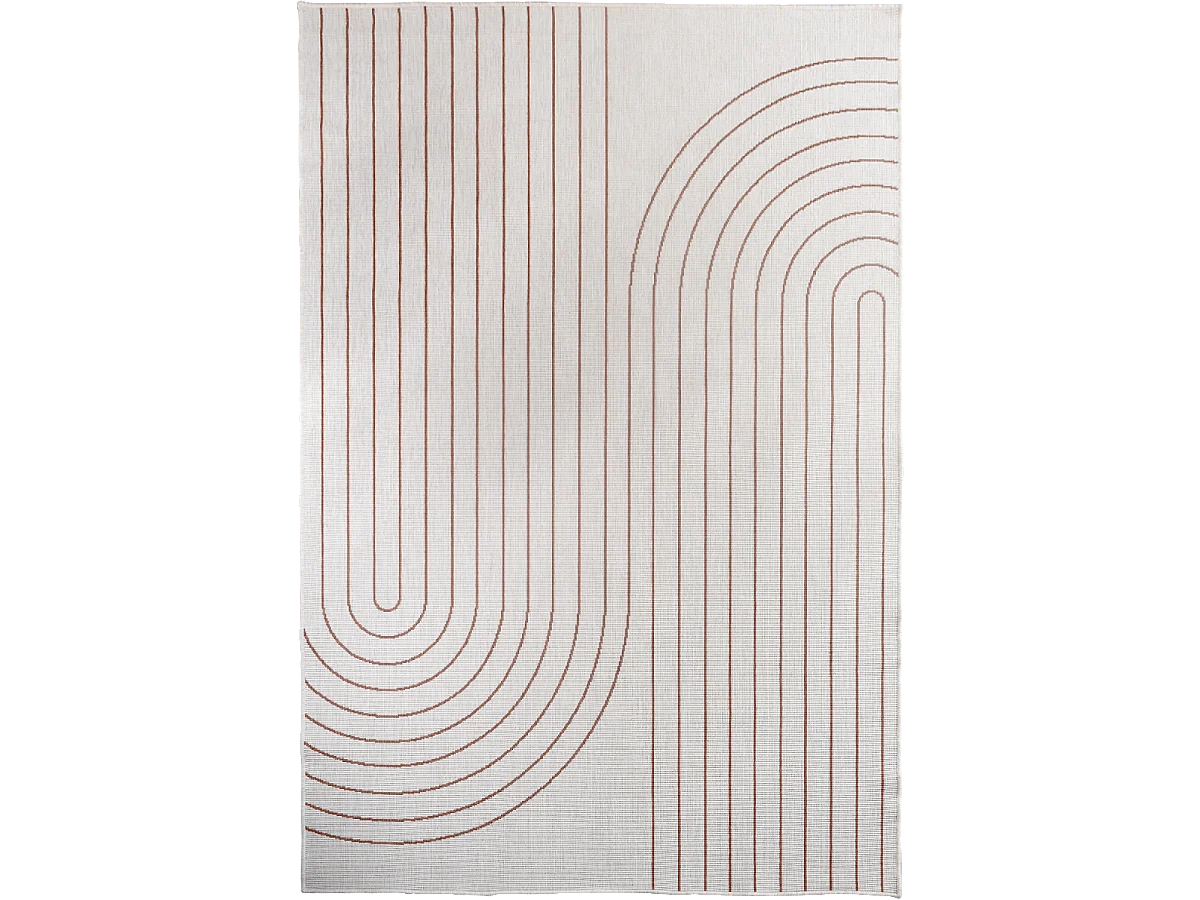 Tapis extérieur, kilim reversible 120x170 AN REVERSIBLE Terracota et crème