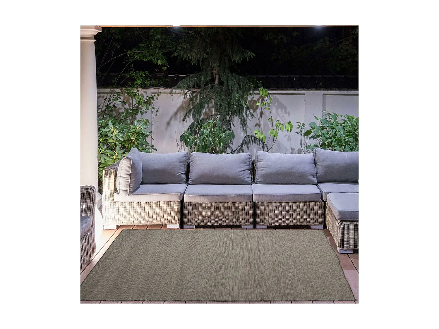 Tapis extérieur 67x180 tissé kilim marron CHINAIO