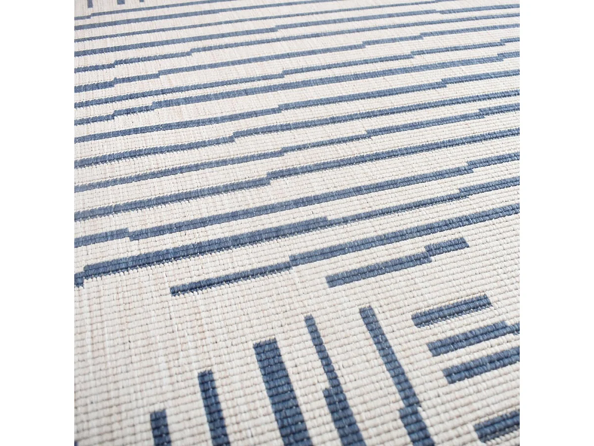Tappeto da esterno, kilim reversibile 200x290 EX1 ORIR blu e crema