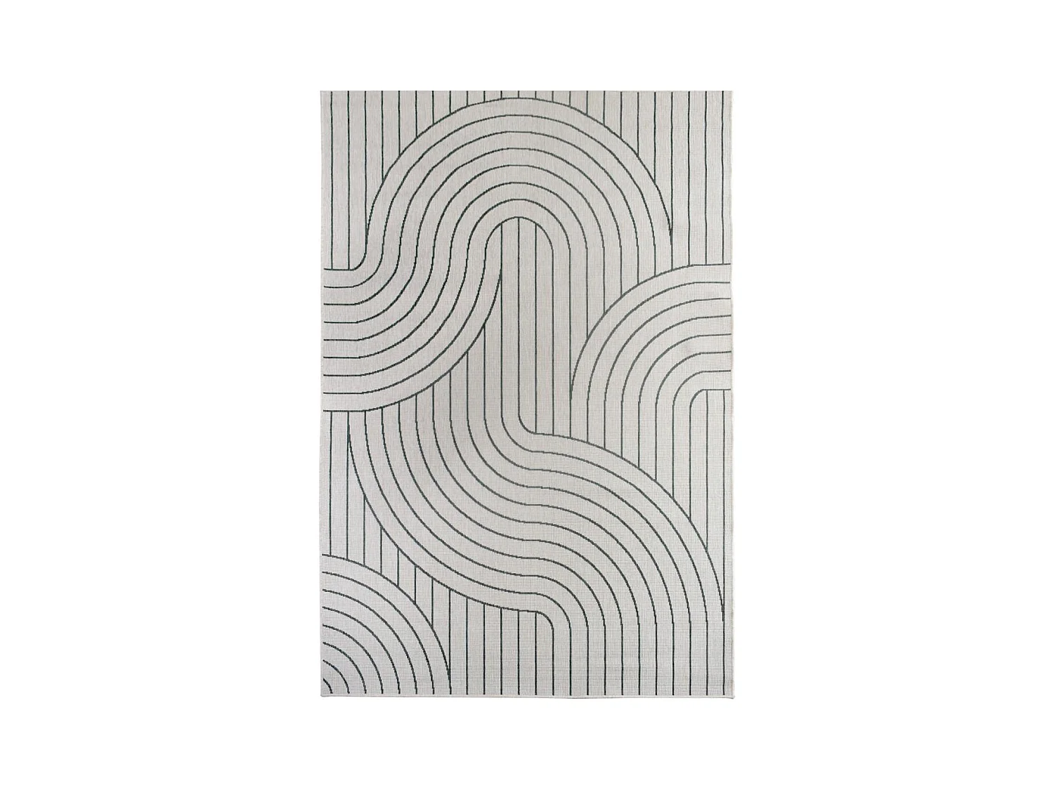 Tapis extérieur, kilim reversible 200x290 BC REVERSIBLE vert et crème
