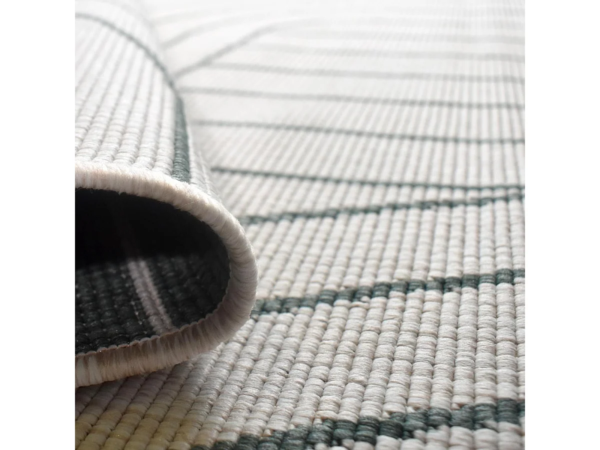 Tappeto da esterno, kilim reversibile 200x290 EX1 RUOB verde e panna