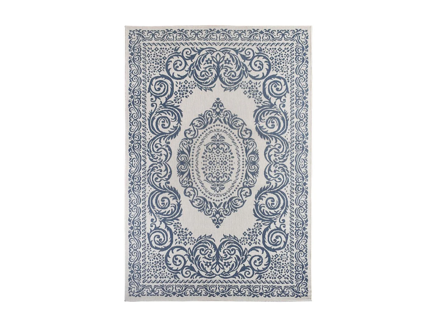 Tappeto da esterno, kilim reversibile 120x170 EX1 NEIROL blu e bianco