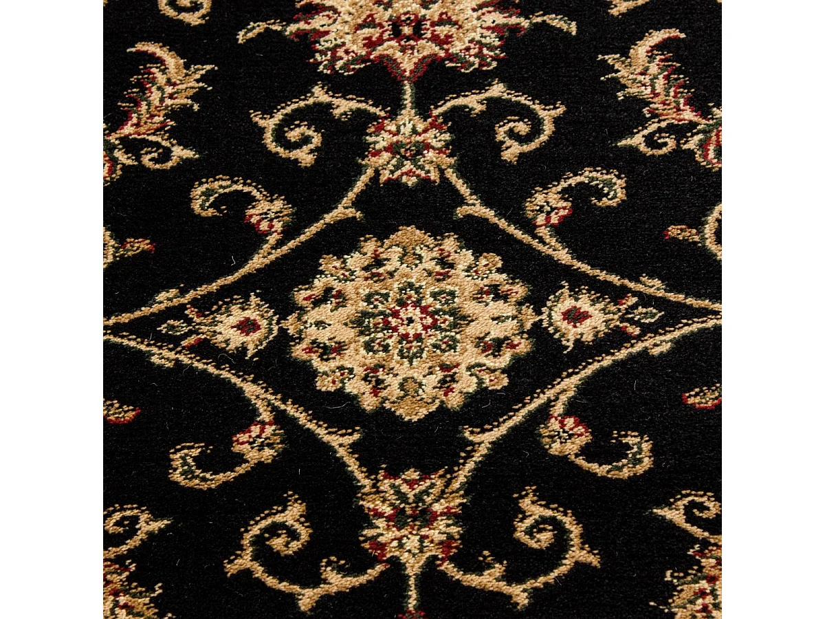 Tappeto orientale 200x290 rettangolo nero intrecciato con motivi orientali BISKO 1