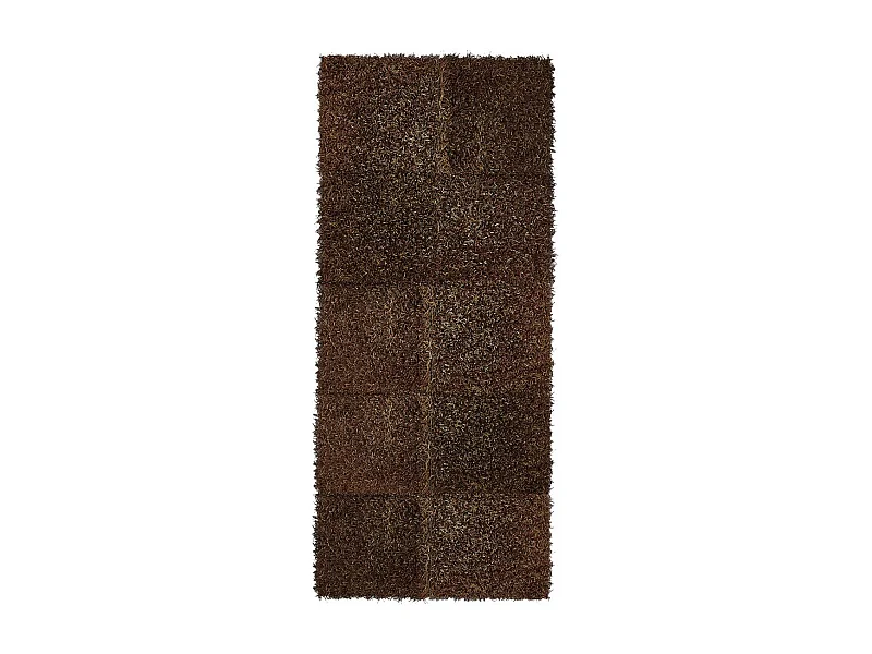 Tapis shaggy 80x320 rectangle tufté marron motif uni SHAGGY N