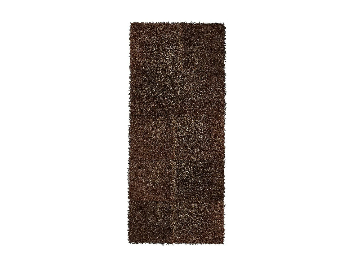 Tapis shaggy 80x320 rectangle tufté marron motif uni SHAGGY N
