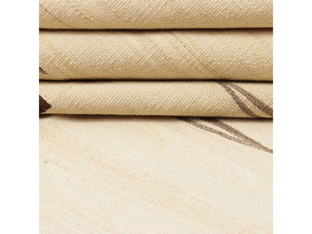 Authentique tapis d'Orient 165x233 kilim fait main en laine crème et noir F