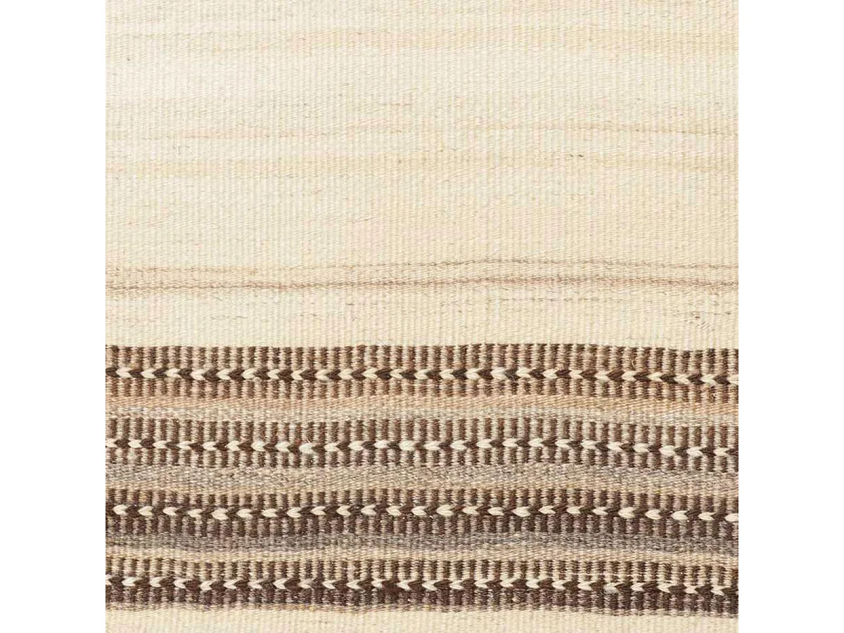 Authentique tapis d'Orient 165x233 kilim fait main en laine crème et noir F