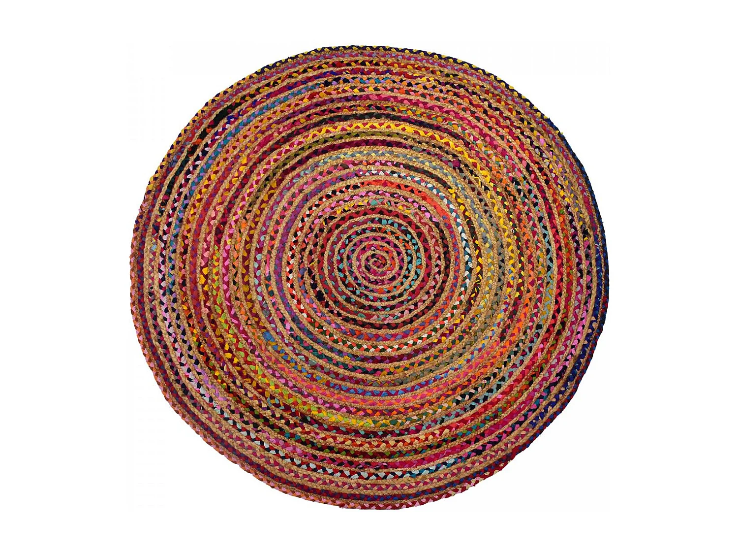 Tapis rond 140x140 rond ALANA Multicolore , tapis artisanal