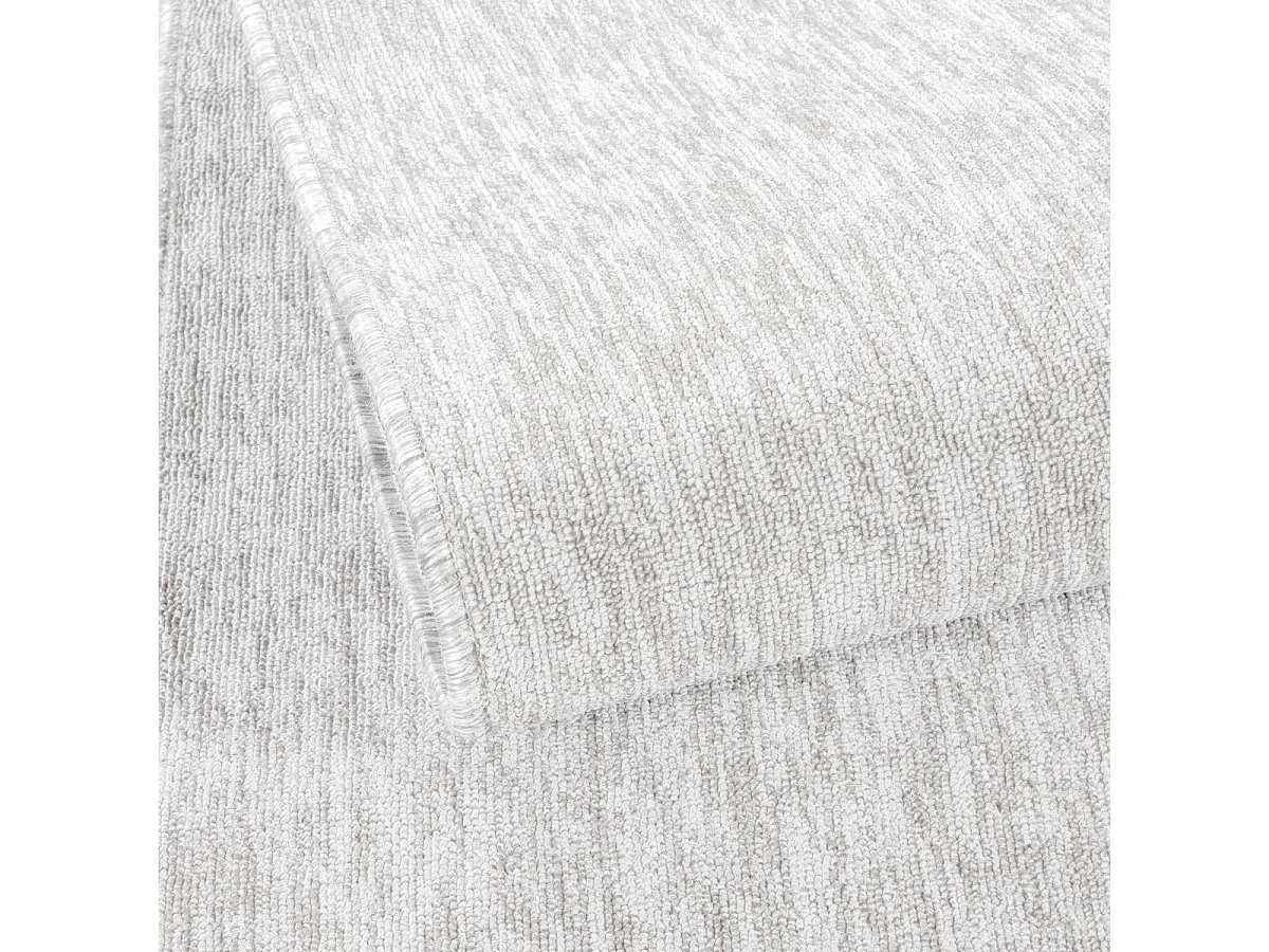 tapis chambre Ø120cm tissé crème rond motif uni SAKRDA