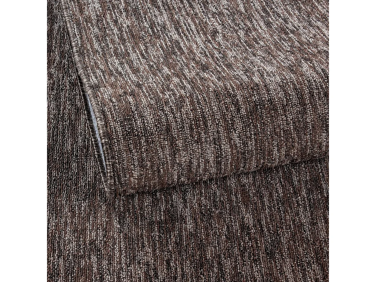 tapis salle de jeux Ø160cm tissé marron rond motif uni SAKRDA