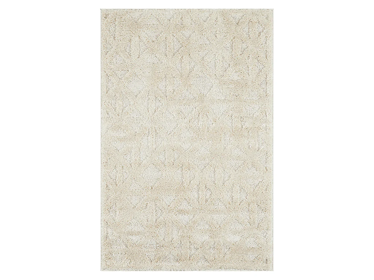 tapis chambre 120x170 tissé crème rectangle motif géométrique ELEGANCE B