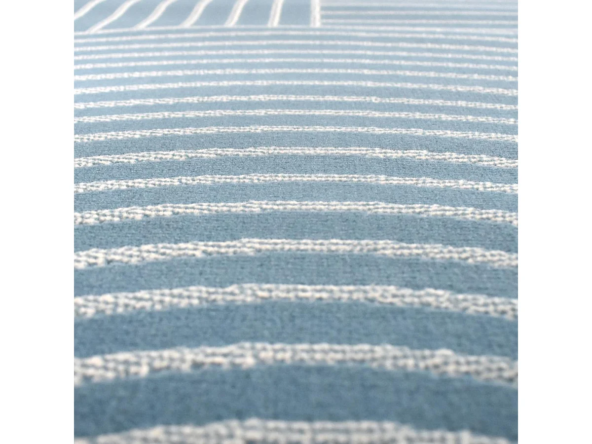 alfombra de dormitorio 80x150 tejida azul rectángulo estampado geométrico LYN49 ARCROL