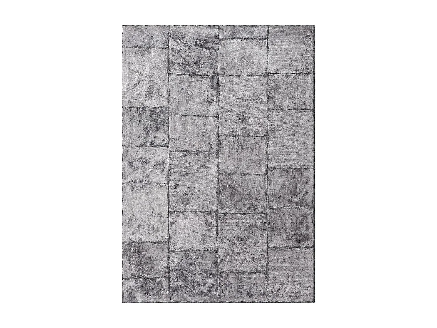 Tapis kilim 240x340 rectangle tissé en coton gris motif géométrique PATSHY