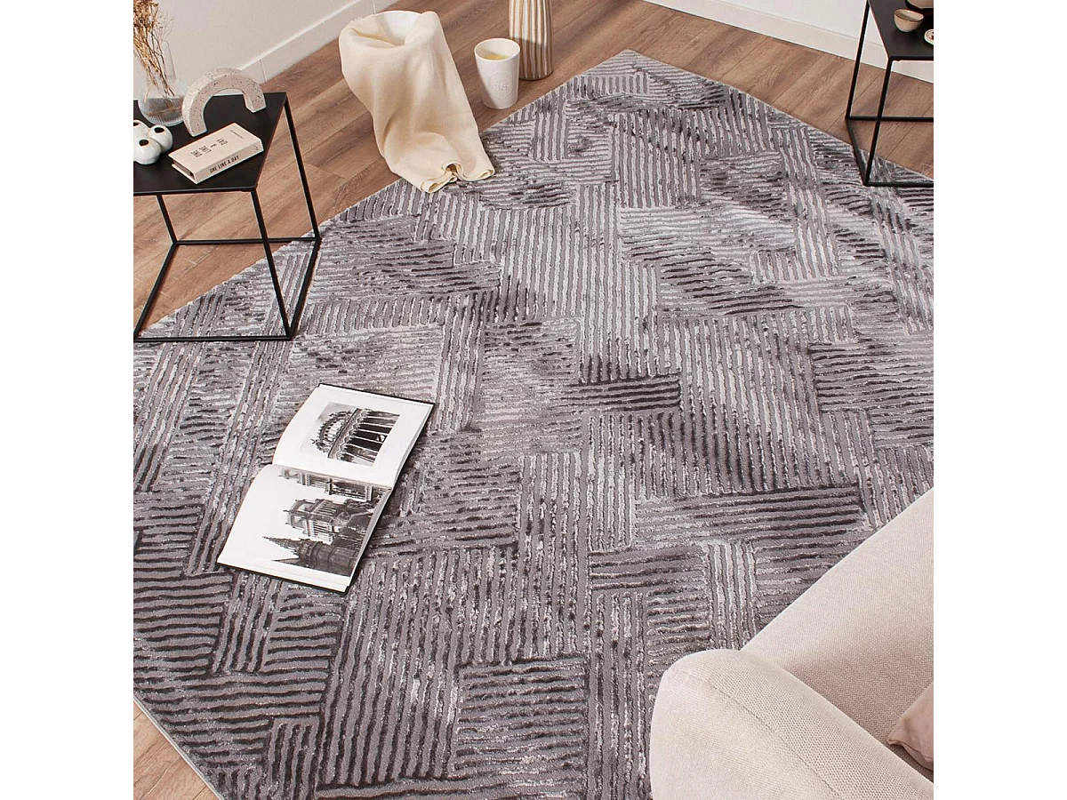 Tappeto per soggiorno e camera da letto tessuto motivo geometrico CEROTEO