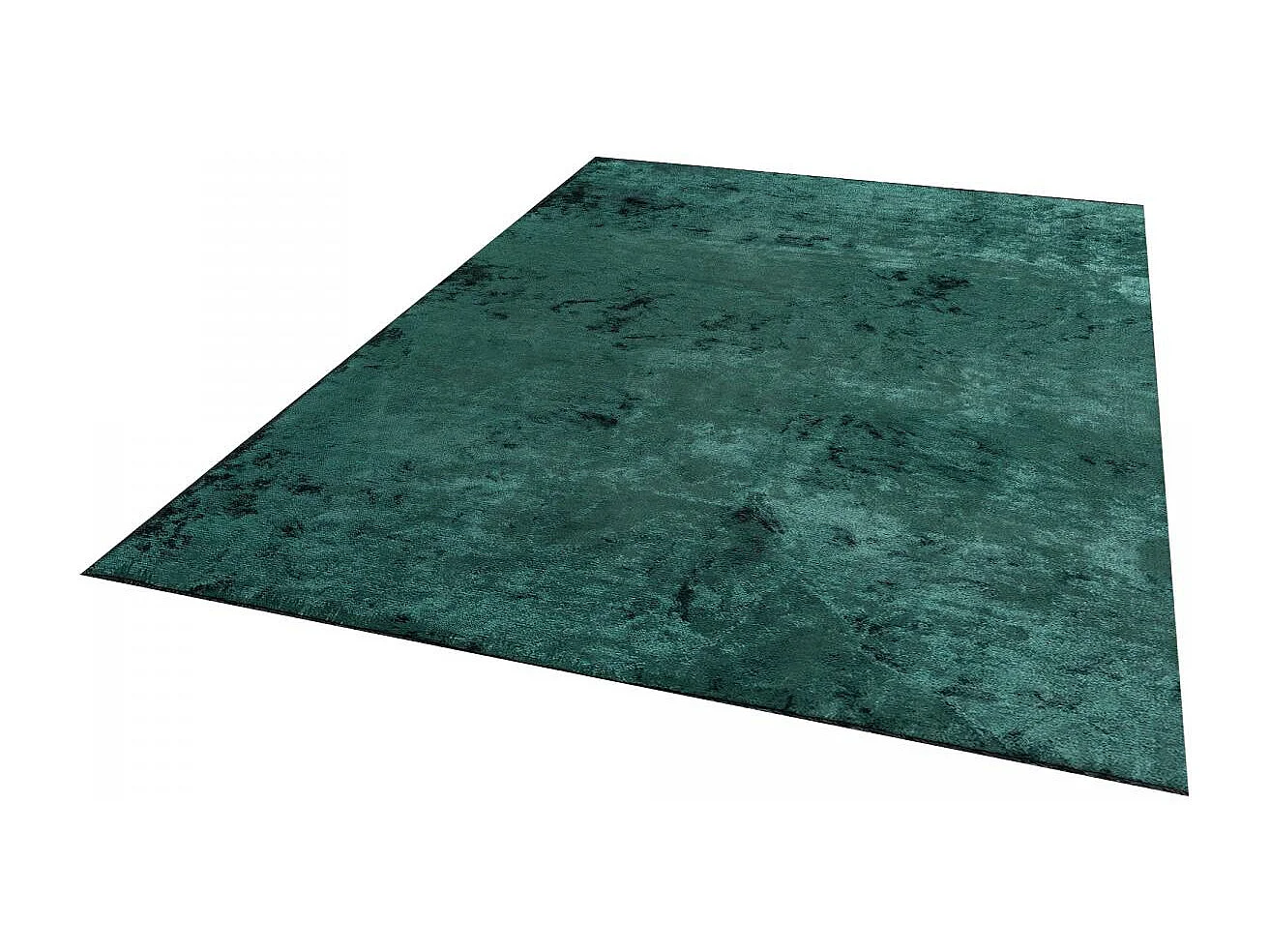 Tapis kilim 240x340 rectangle tissé en coton vert motif faux uni UNIVERS