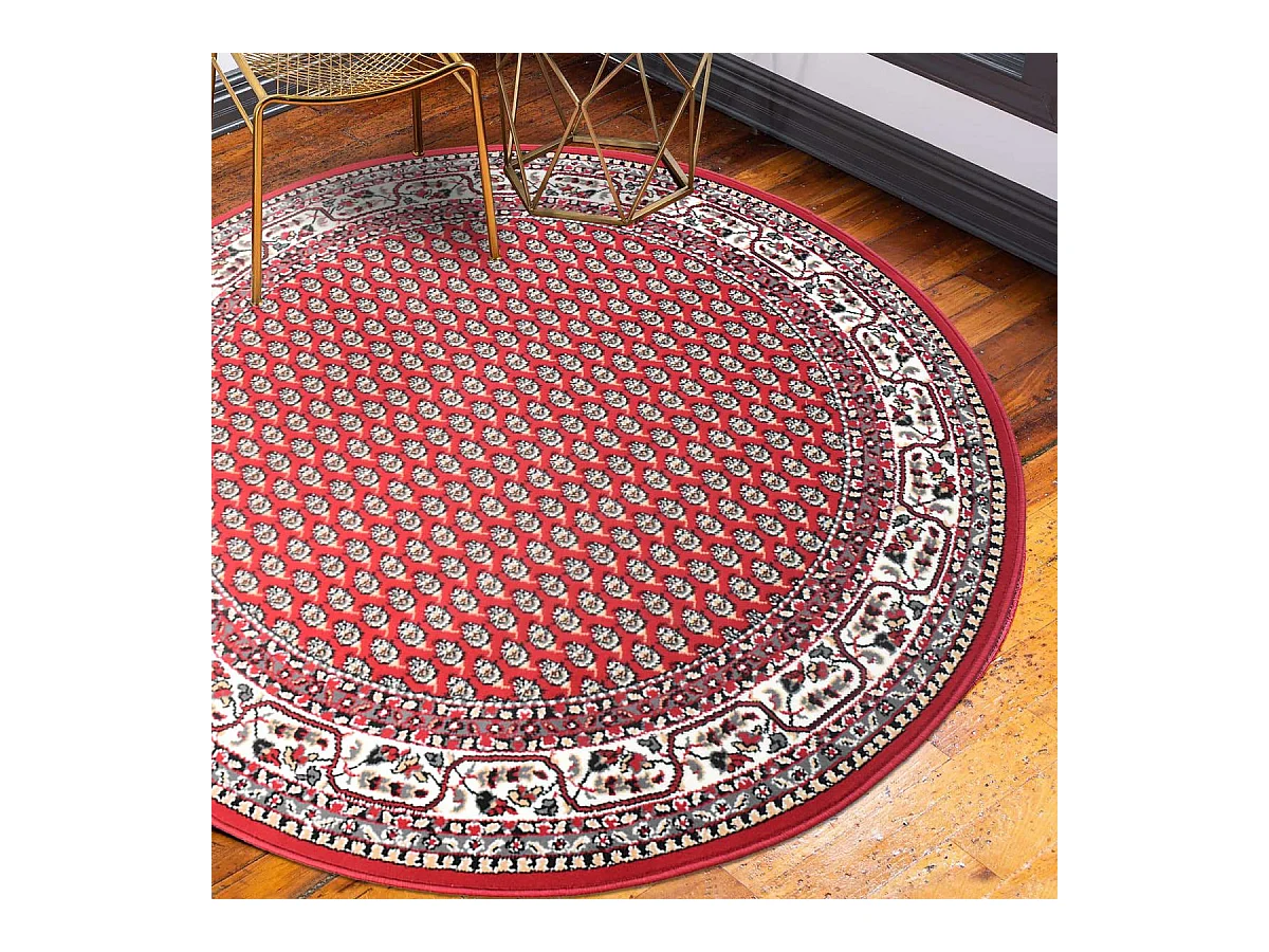 Tapis rond Ø120cm tissé motif oriental pour salon AF2 ORION