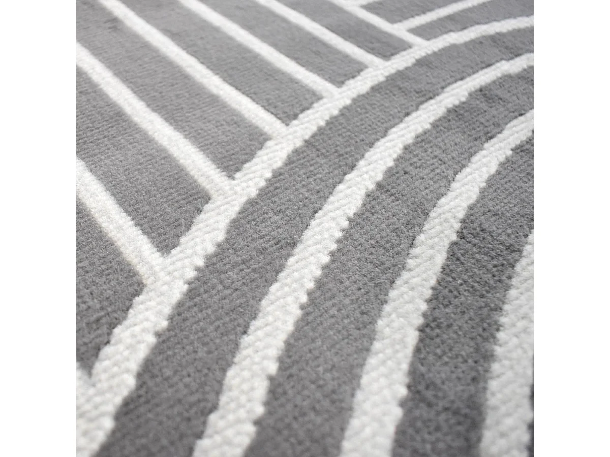 tapis salon 200x290 tissé gris rectangle motif géométrique LYN49 ARCRIL