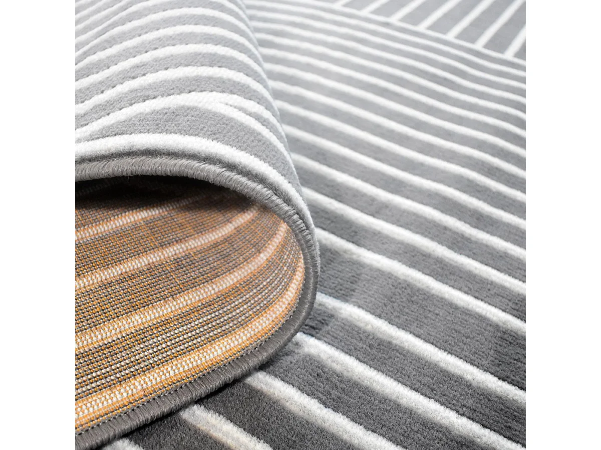 tapis salon 200x290 tissé gris rectangle motif géométrique LYN49 ARCRIL