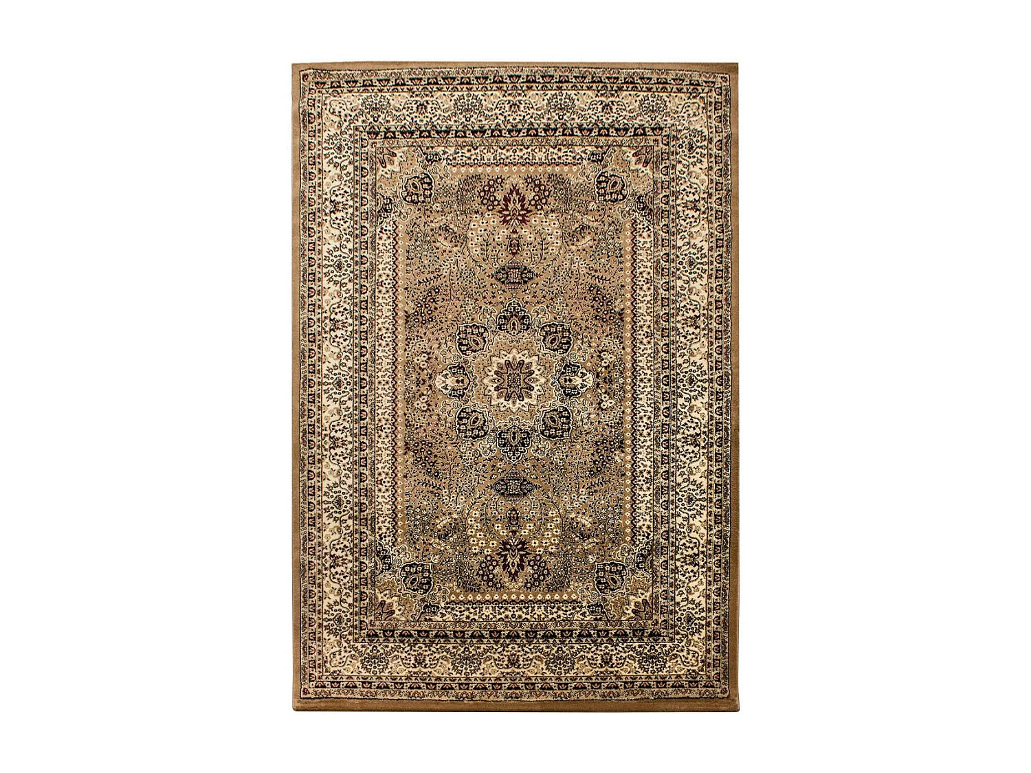 Tapis orient 160x230 rectangle beige tissé motifs orientaux BISKO