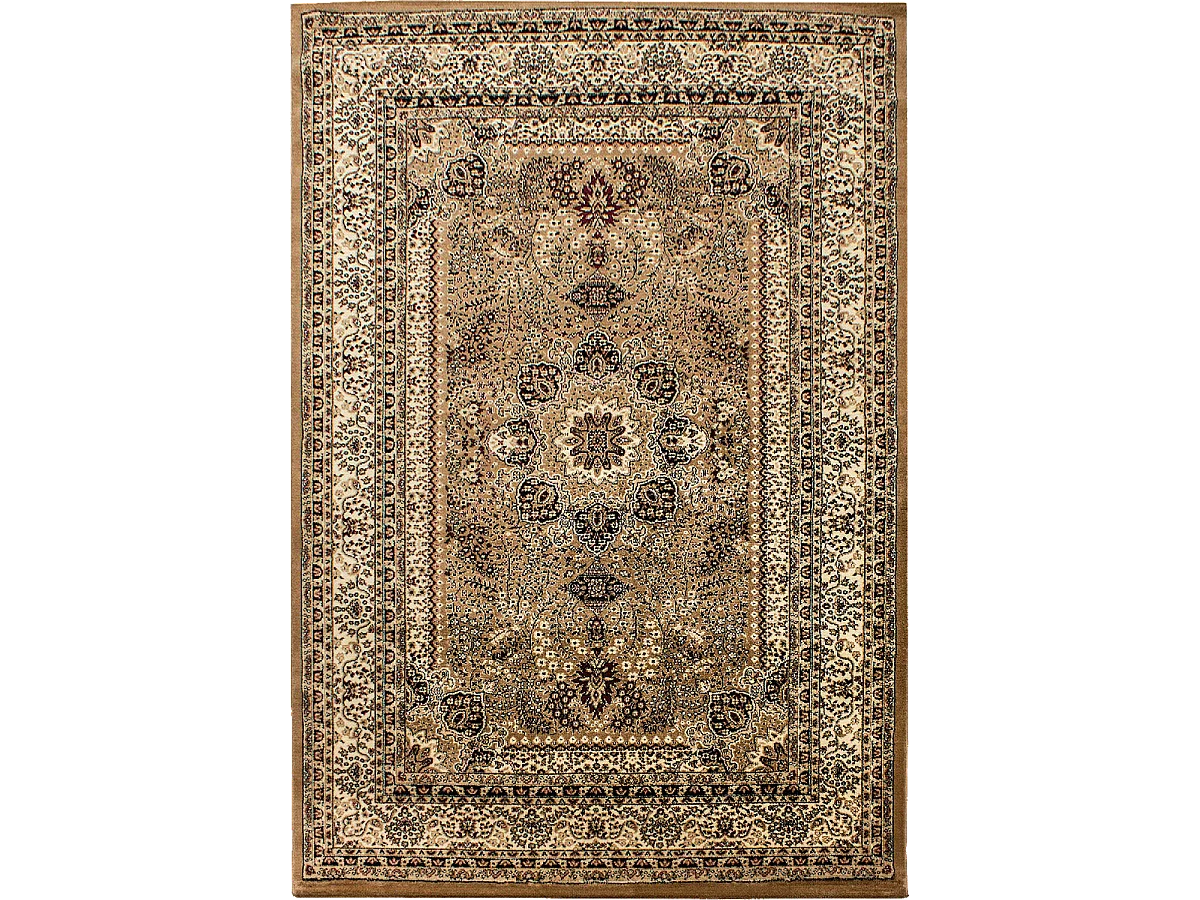 Tapis orient 160x230 rectangle beige tissé motifs orientaux BISKO