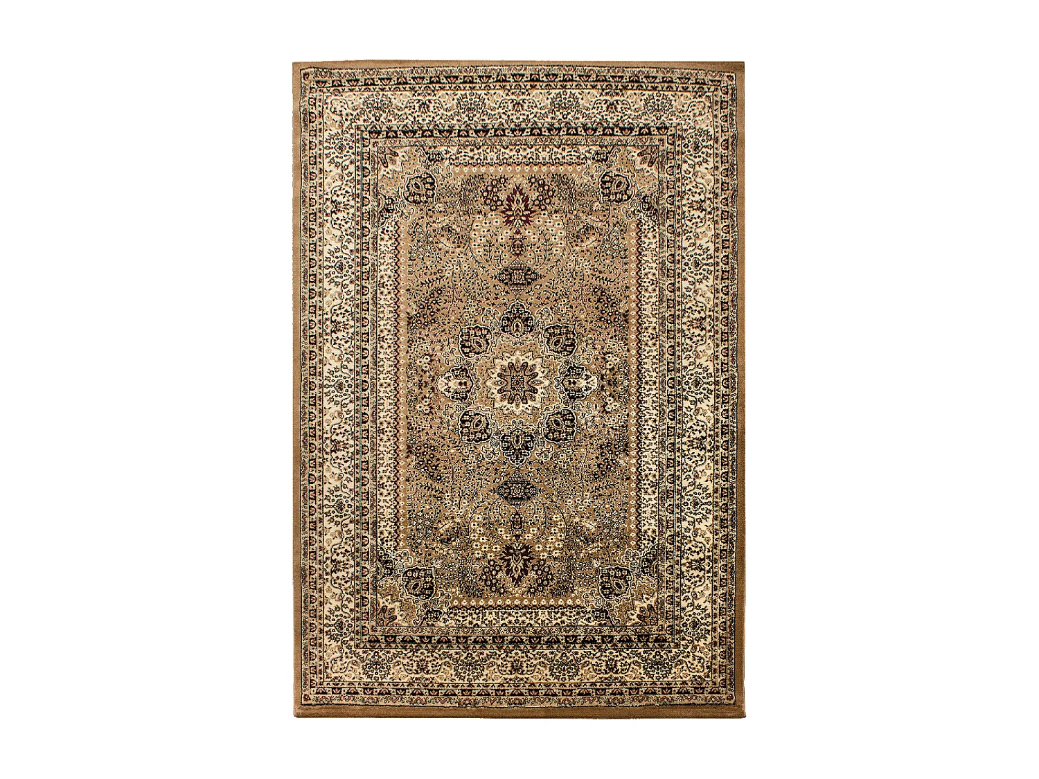 Tapis orient 160x230 rectangle beige tissé motifs orientaux BISKO