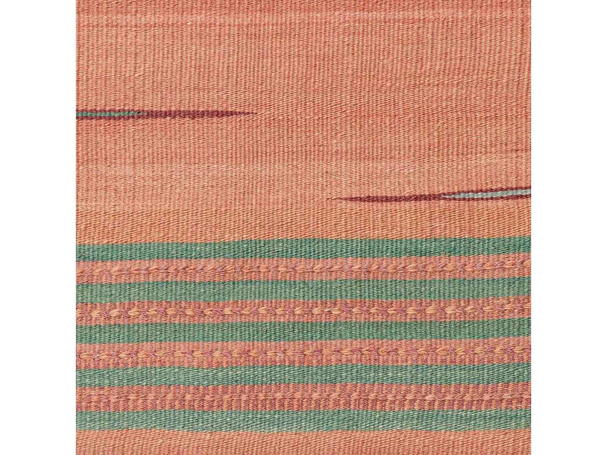 Authentique tapis d'Orient 257x380 kilim fait main en laine orange et bleu A 7