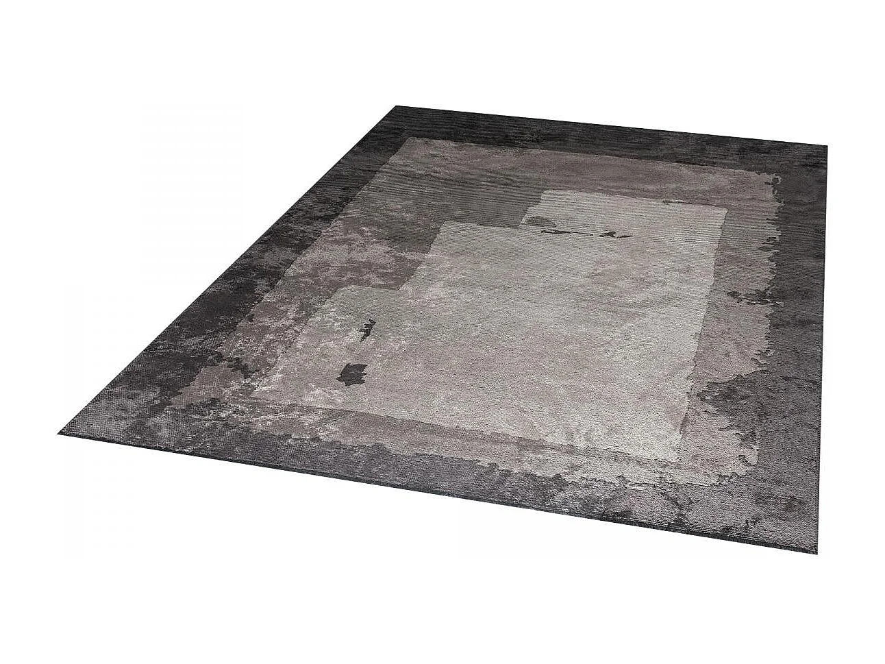 Tappeto Kilim 240x300 rettangolo intrecciato in cotone grigio motivo astratto TRIGREY