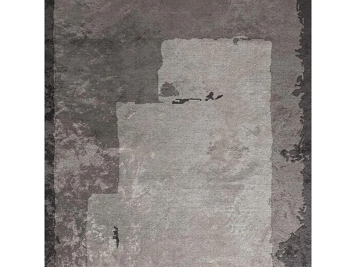 Tappeto Kilim 240x300 rettangolo intrecciato in cotone grigio motivo astratto TRIGREY