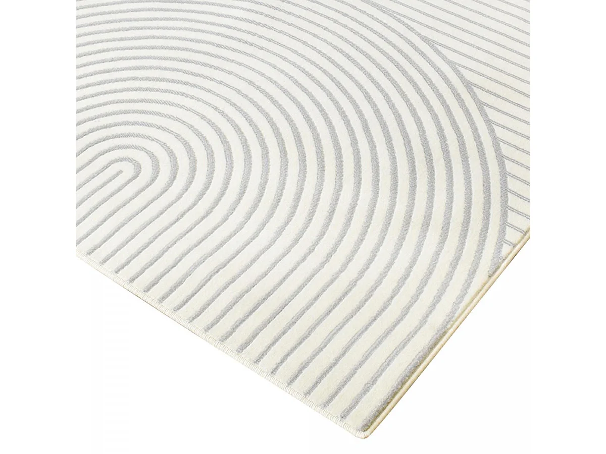 tapis chambre 120x170 tissé crème rectangle motif géométrique LYN49 BINCI