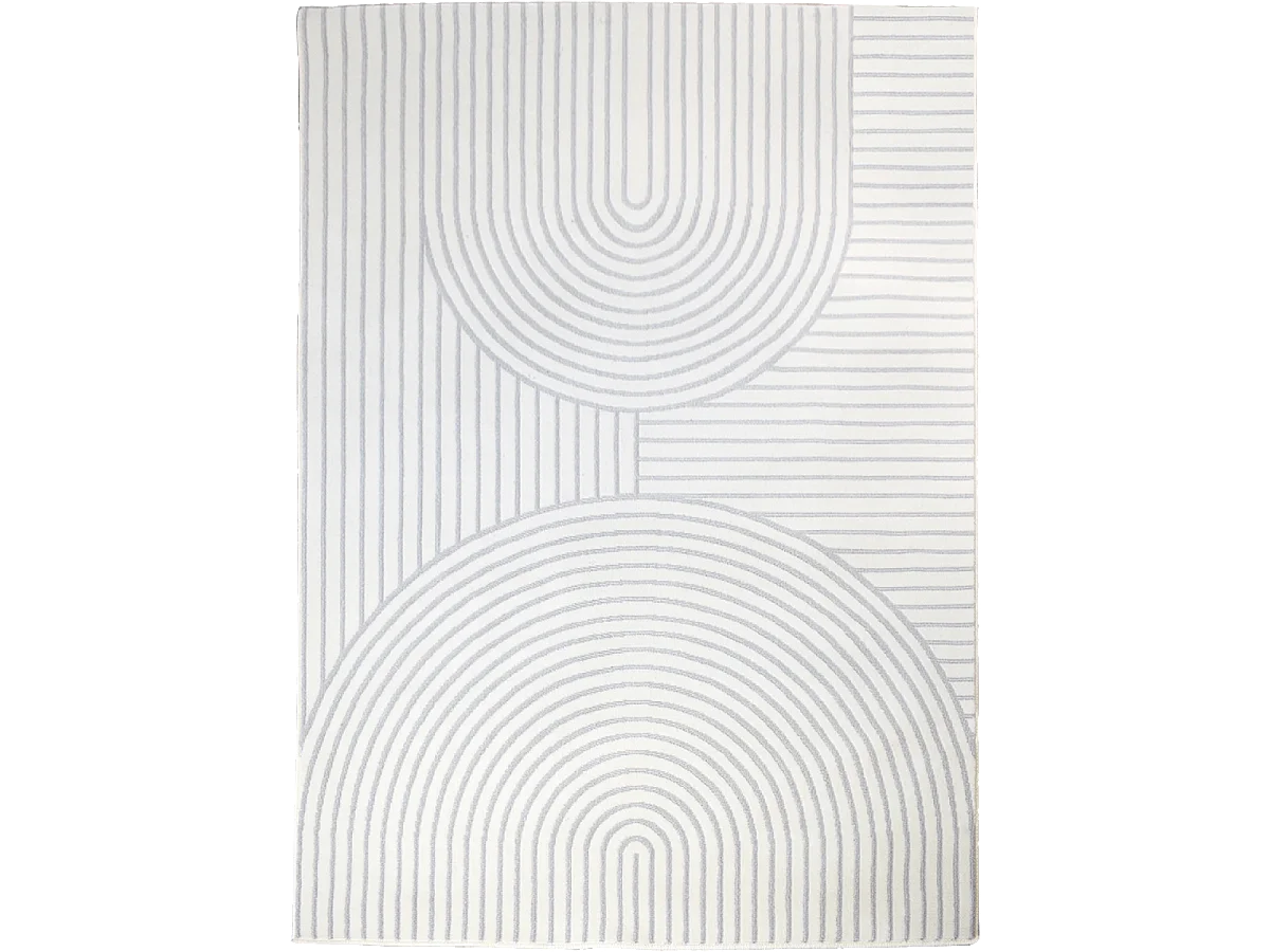 tapis chambre 120x170 tissé crème rectangle motif géométrique LYN49 BINCI