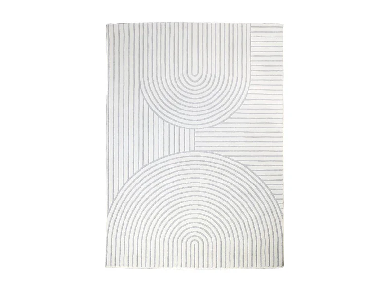 tapis chambre 120x170 tissé crème rectangle motif géométrique LYN49 BINCI