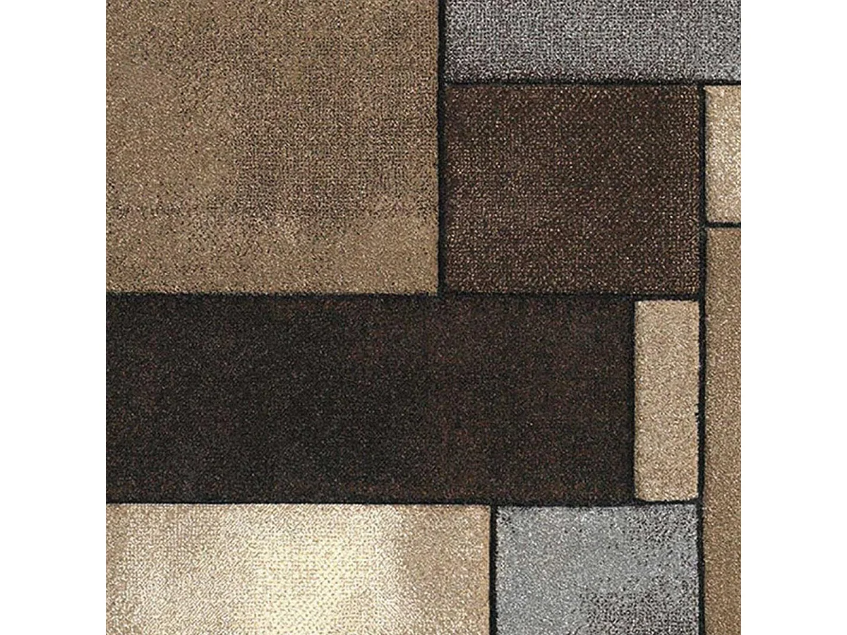 tapis salle de réception 200x200 tissé beige carré motif géométrique LYN8 GEOME