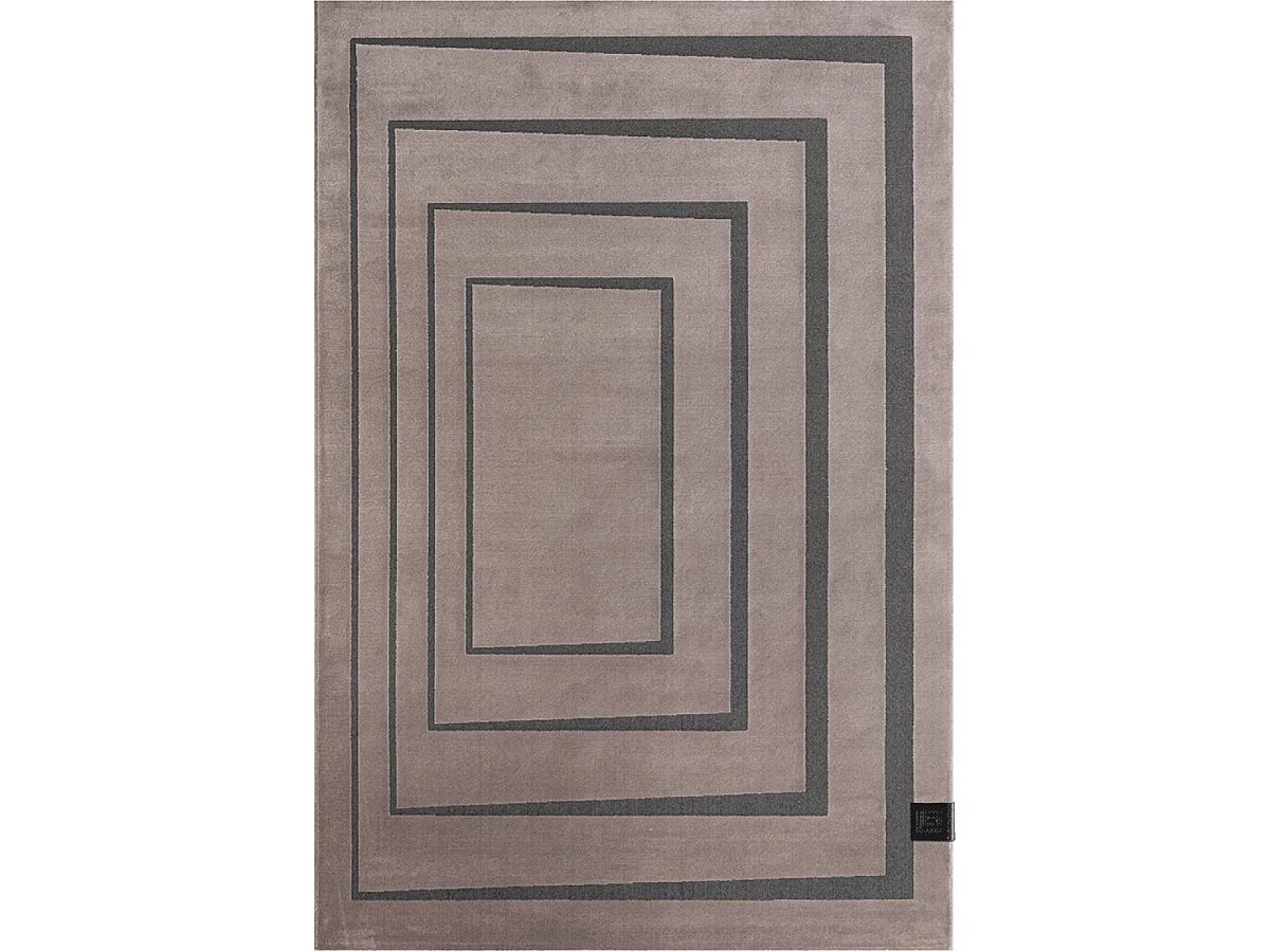 tapis chambre 160x230 tissé rose et noir rectangle motif géométrique PLAZA