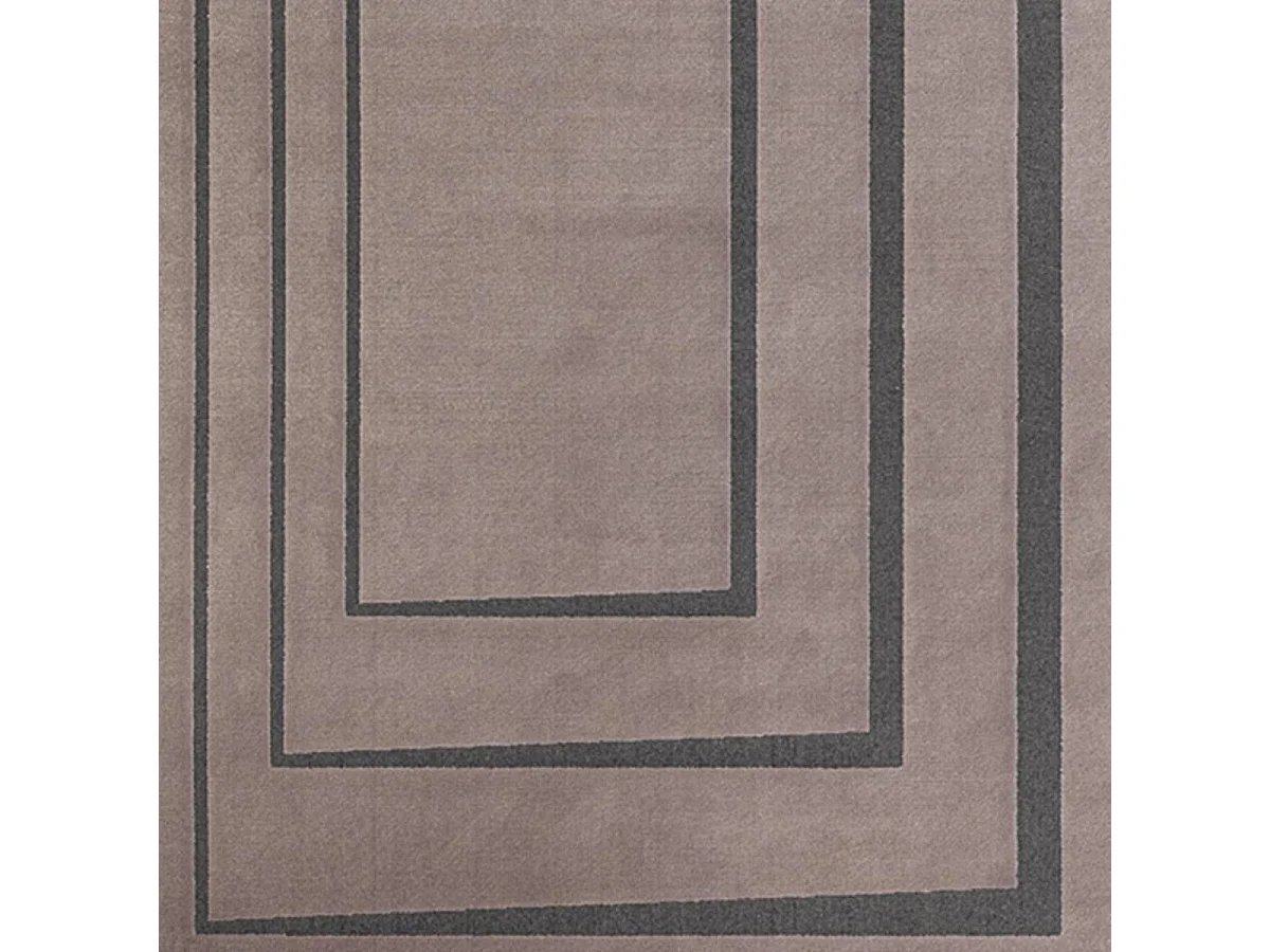 tapis chambre 160x230 tissé rose et noir rectangle motif géométrique PLAZA