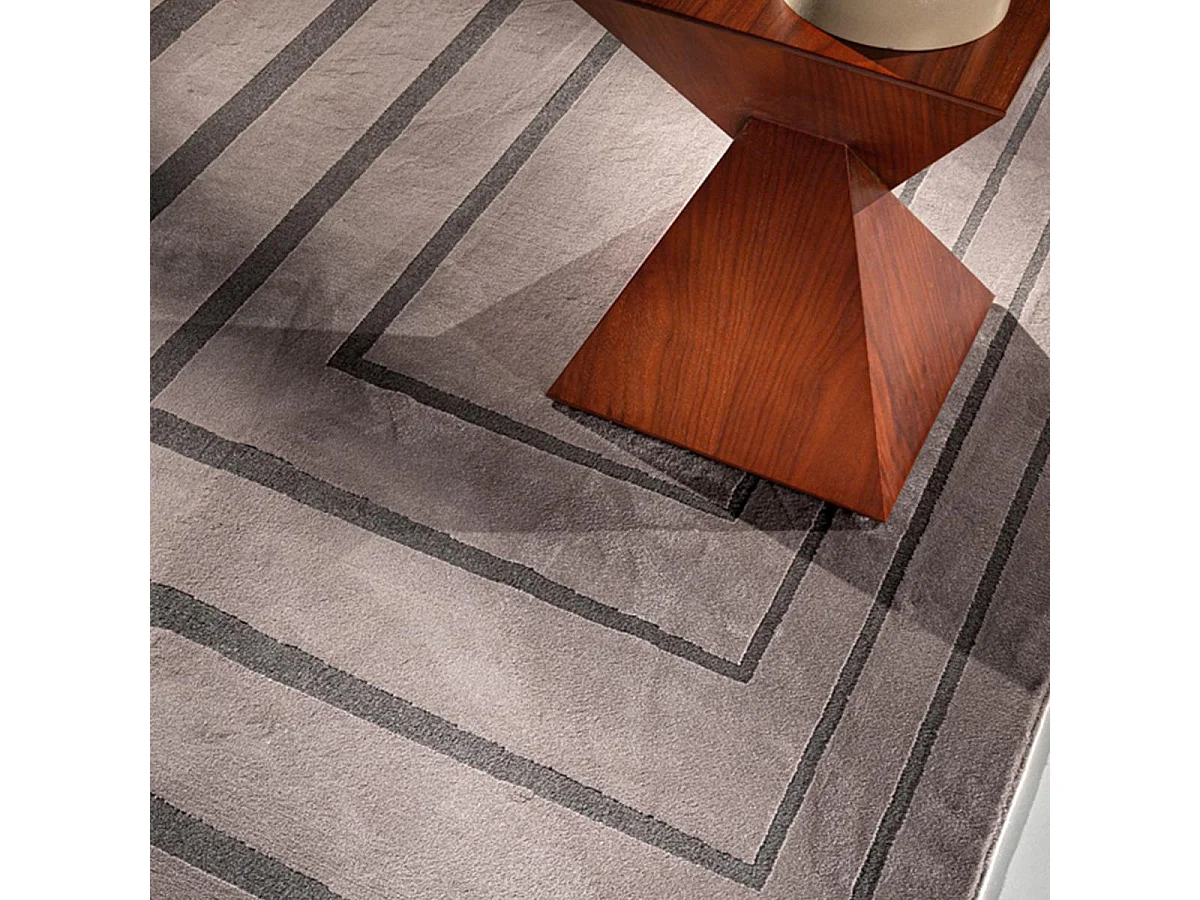 tapis chambre 160x230 tissé rose et noir rectangle motif géométrique PLAZA