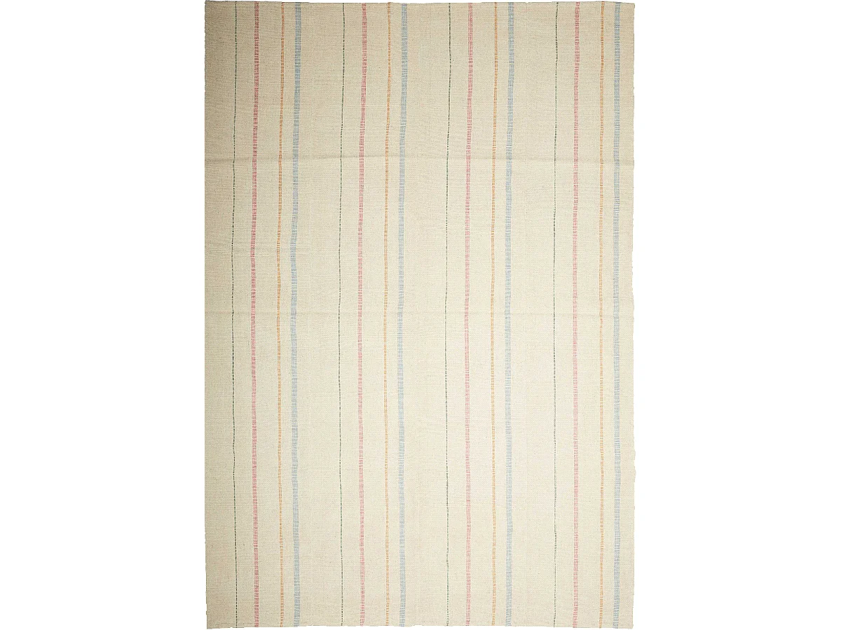 Authentique tapis d'Orient 203x298 kilim fait main en laine orange et bleu B 3