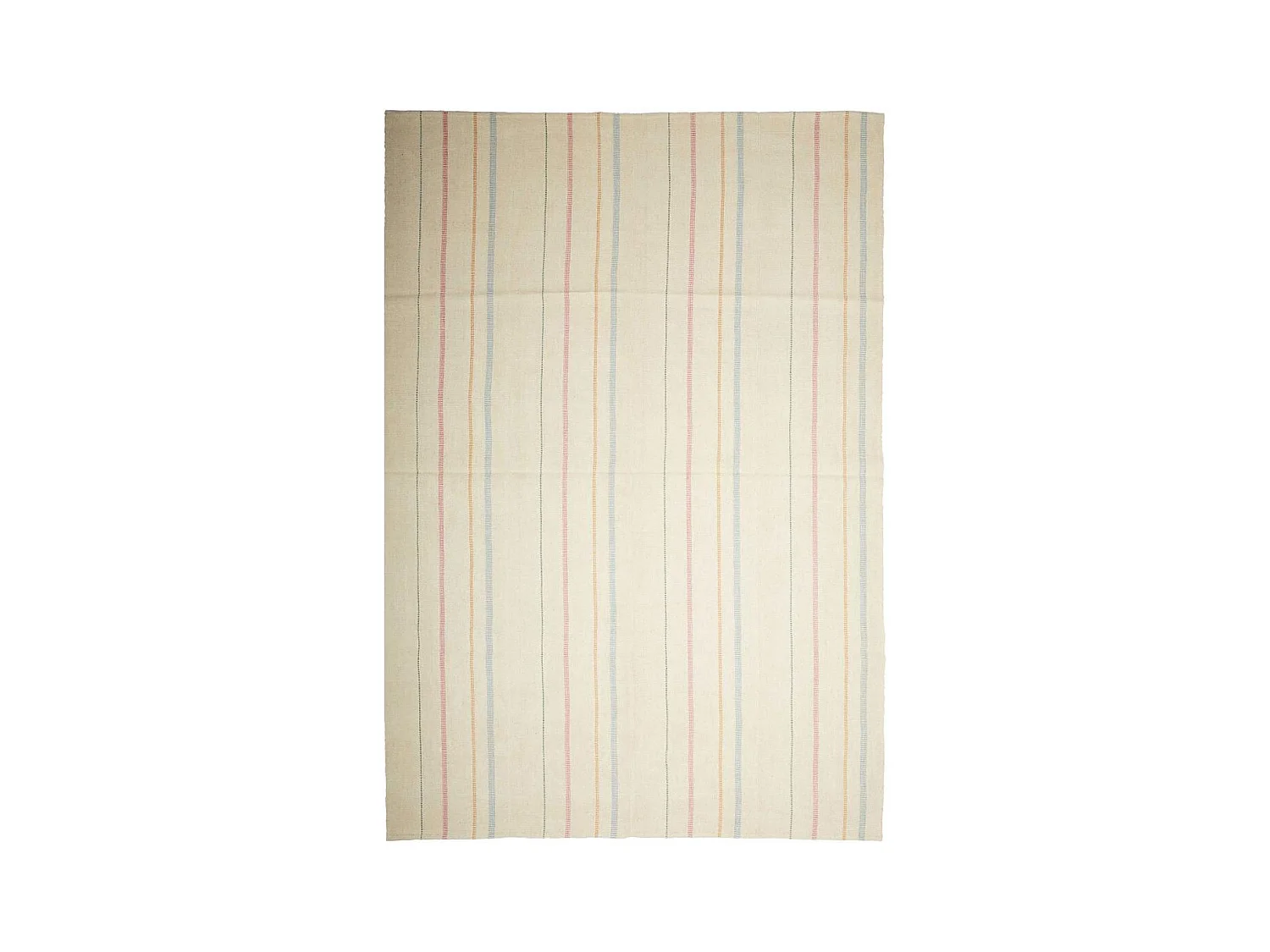 Authentique tapis d'Orient 203x298 kilim fait main en laine orange et bleu B 3