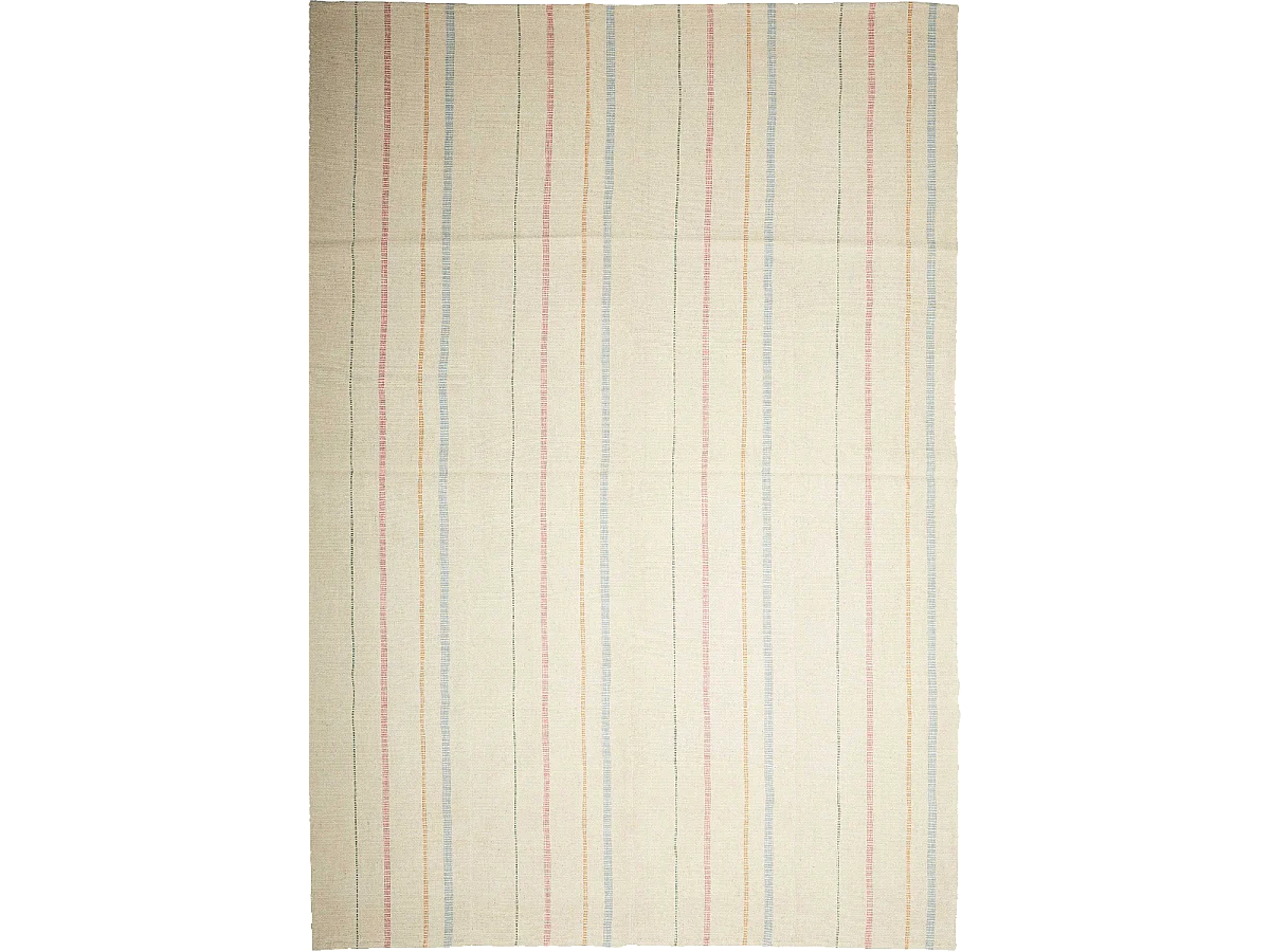 Authentique tapis d'Orient 203x298 kilim fait main en laine orange et bleu B 3