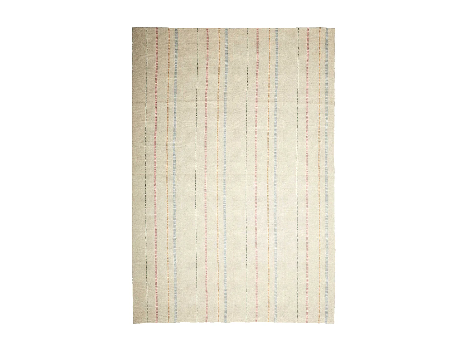 Authentique tapis d'Orient 203x298 kilim fait main en laine orange et bleu B 3