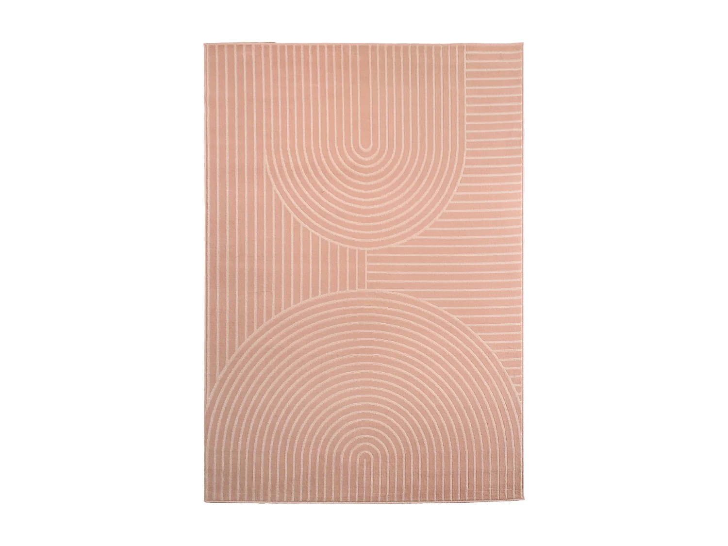 tapis salon 120x170 tissé rose rectangle motif géométrique LYN49 ARCRIL