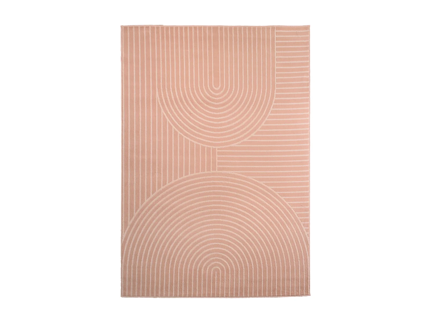 tapis salon 120x170 tissé rose rectangle motif géométrique LYN49 ARCRIL