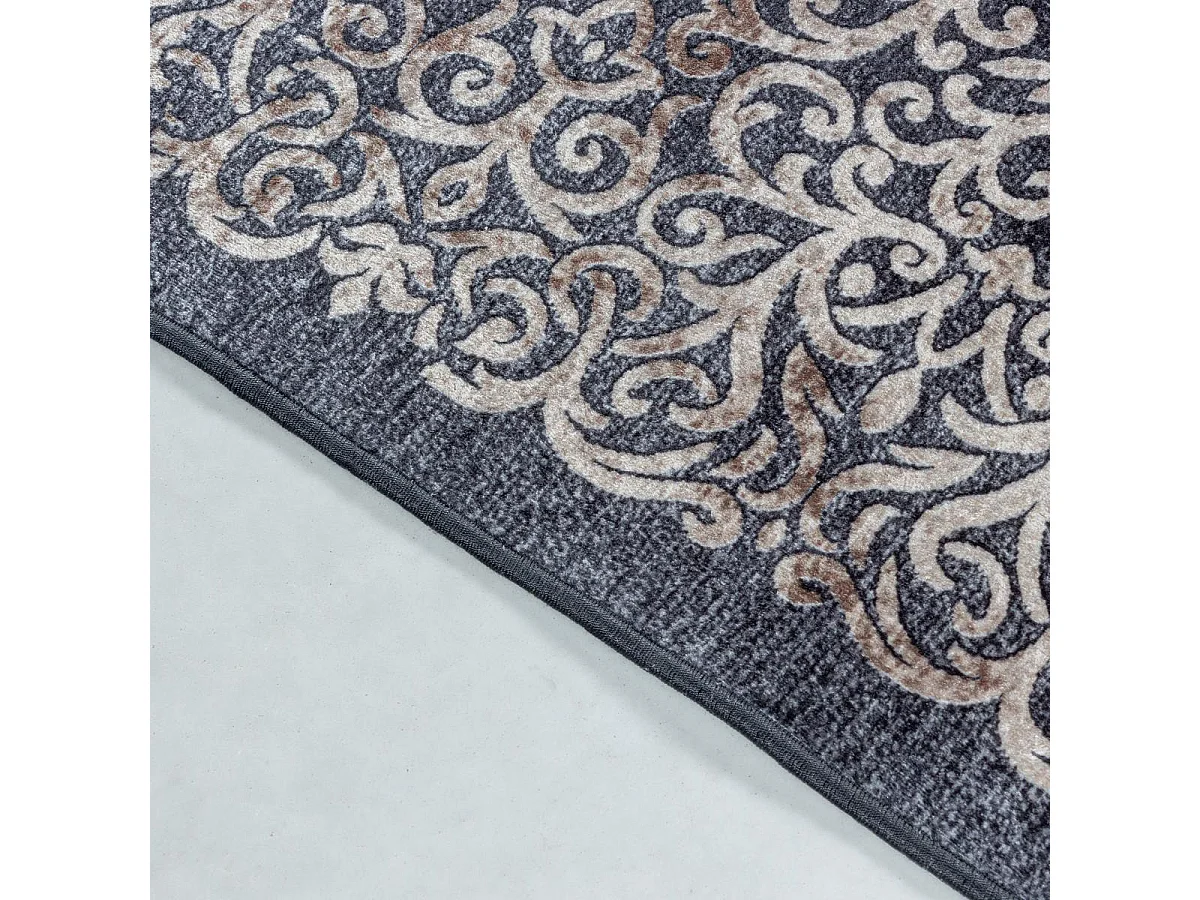 Tappeto orientale 120x170 rettangolo nero intrecciato con motivi orientali AKIEK