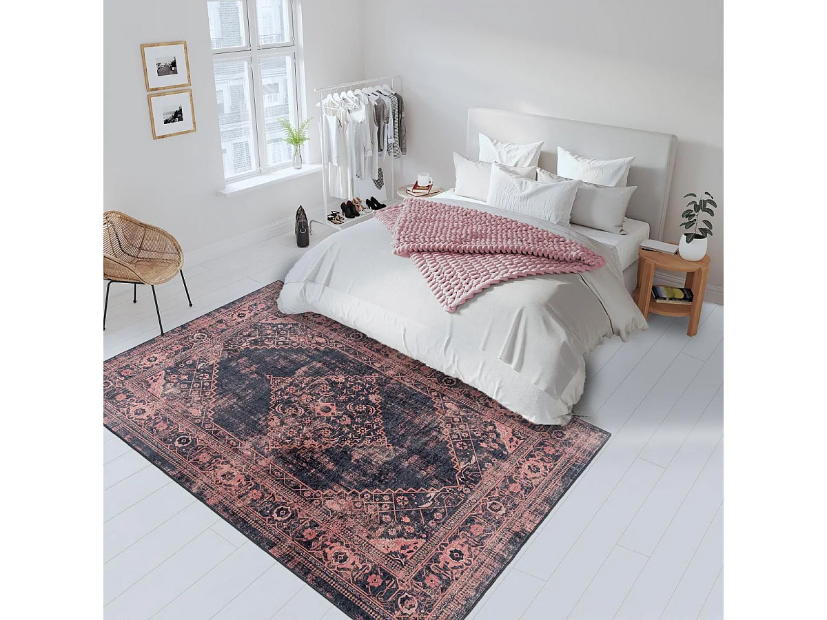 Tapis orient 200x290 rectangle rouge tissé motifs orientaux AKIAK