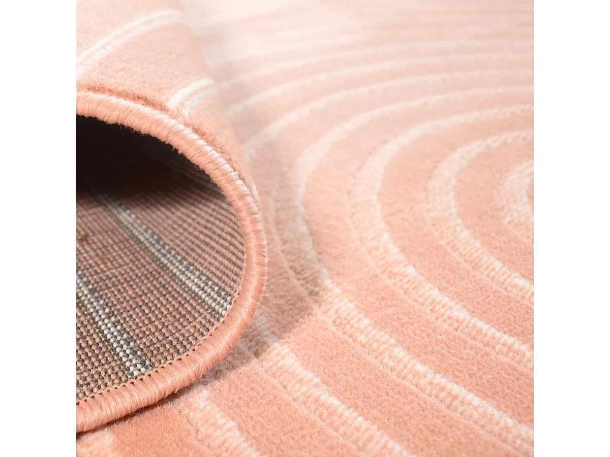 tapis salon 120x170 tissé rose rectangle motif géométrique LYN49 ARCROL